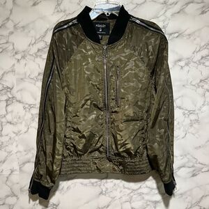 Ashley by 26 International Camo Bomber Jacket with Zip Detail